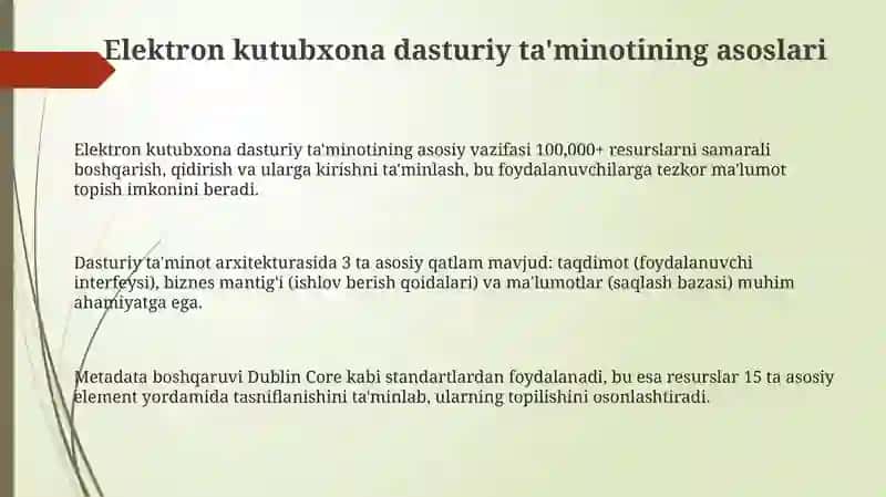 Elektron kutubxona dasturiy ta'minoti bilan ishlash 3