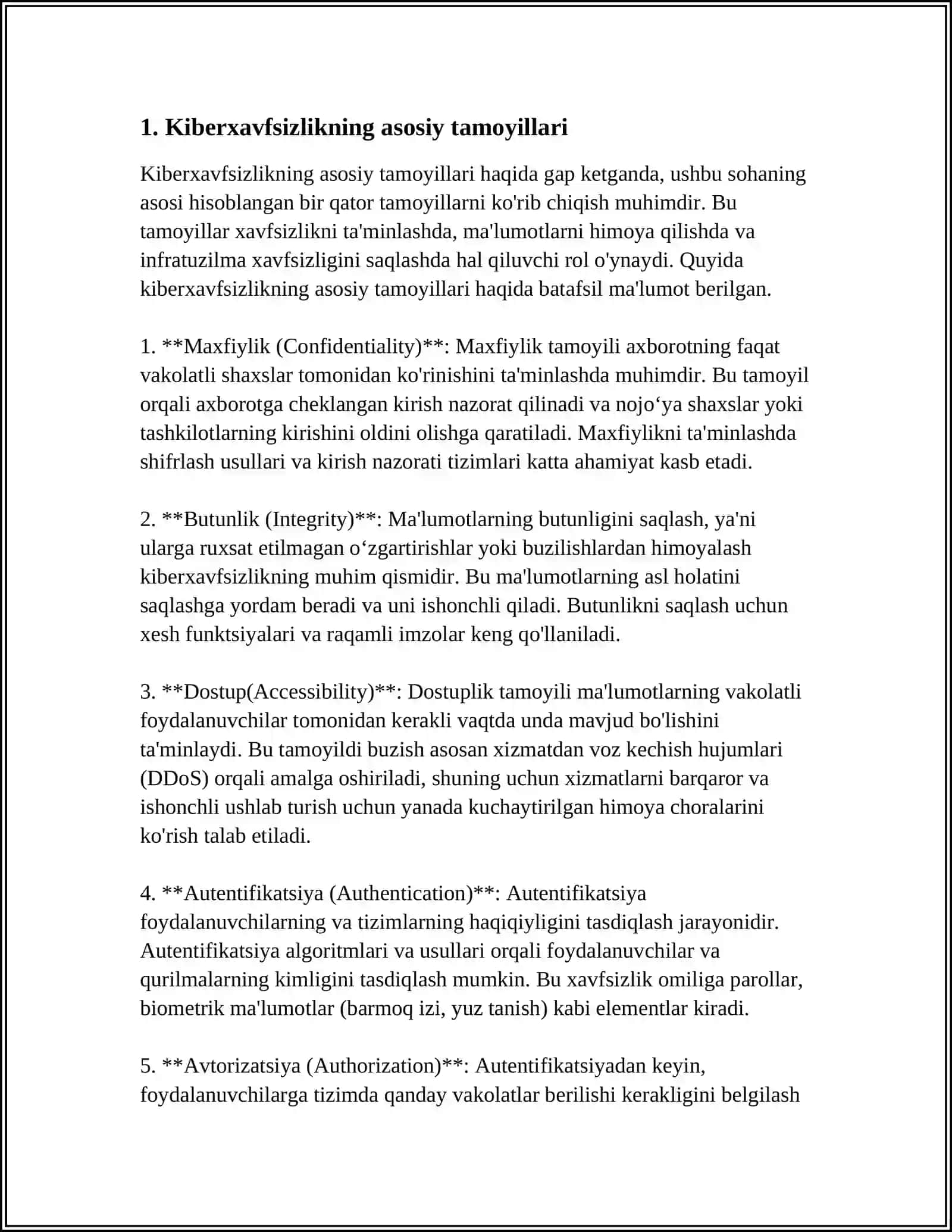 Kiberxavfsizlikning asosiy tamoyillari 3