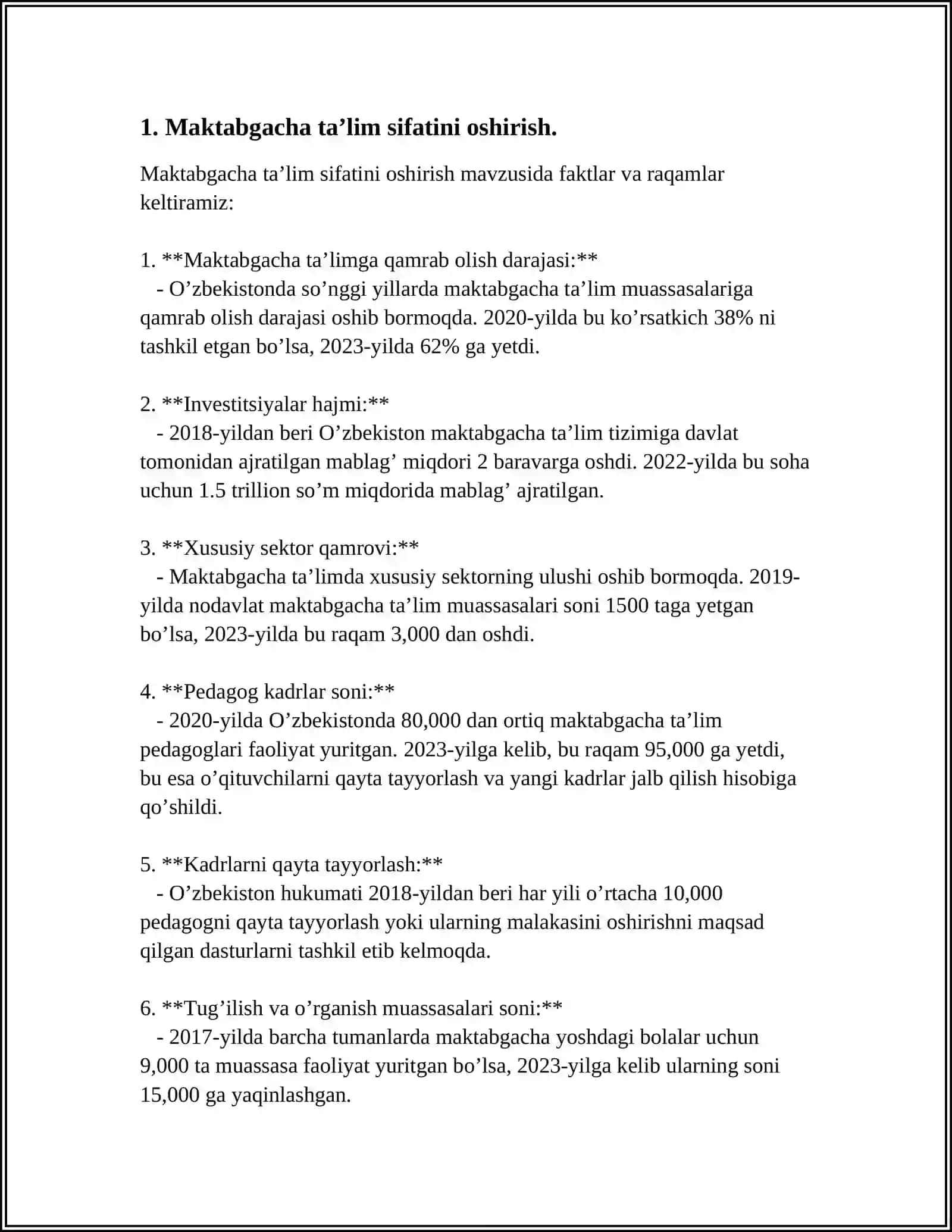 Oʻzbekiston Respublikasi Maktabgacha Taʼlim Tizmni 2030 yilgacha rivojlantirish istiqbollari 3