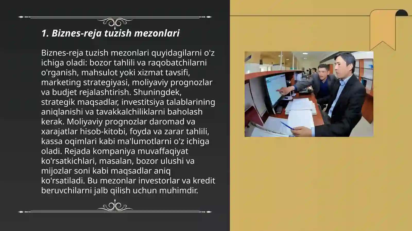 Biznes-reja tuzish mezonlari 3