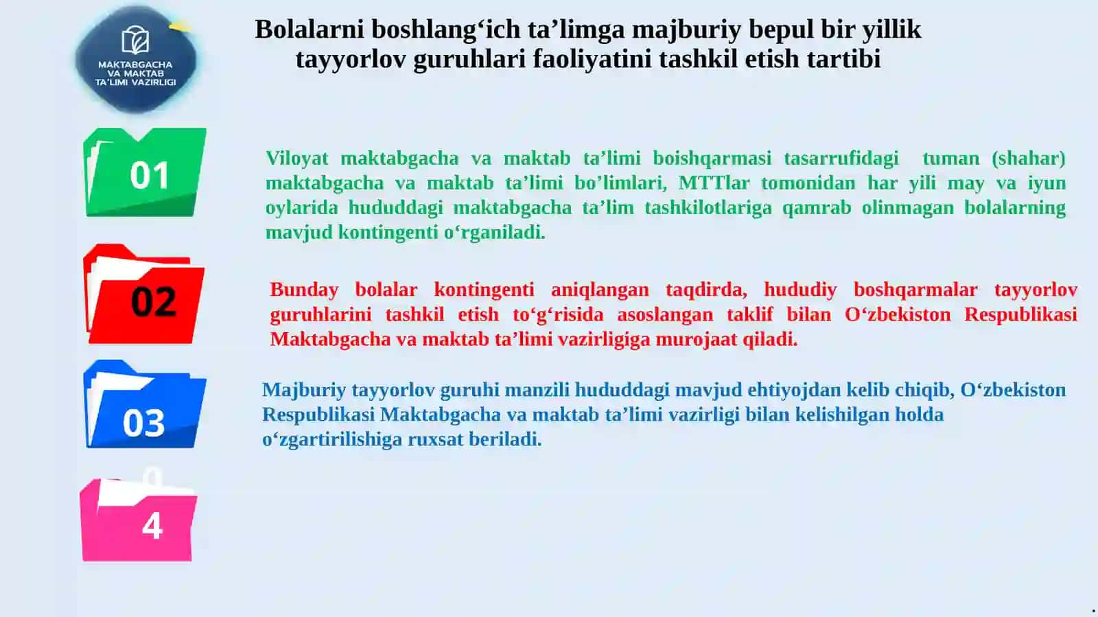 MAVZU: “Maktabgachata’limningpoydevori–bumaktabgatayyorlashdasturi 3