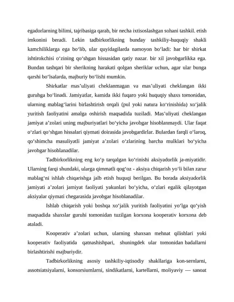 Tadbirkorlik va uning xuxusiyatlari 3