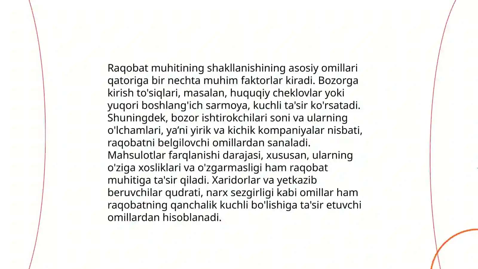 O‘ZBEKISTONDA RAQOBATCHILIK MUHITINING SHAKLLANISHI VA MONOPOLIYAGA QARSHI QONUNCHILIKNING KUCHAYTIRILISHINING AHAMIYATI 3