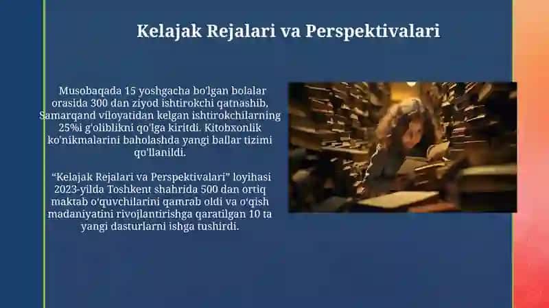 Kitobxonlikni rivojlantirishga qaratilgan ko'rik tanlovlar 3