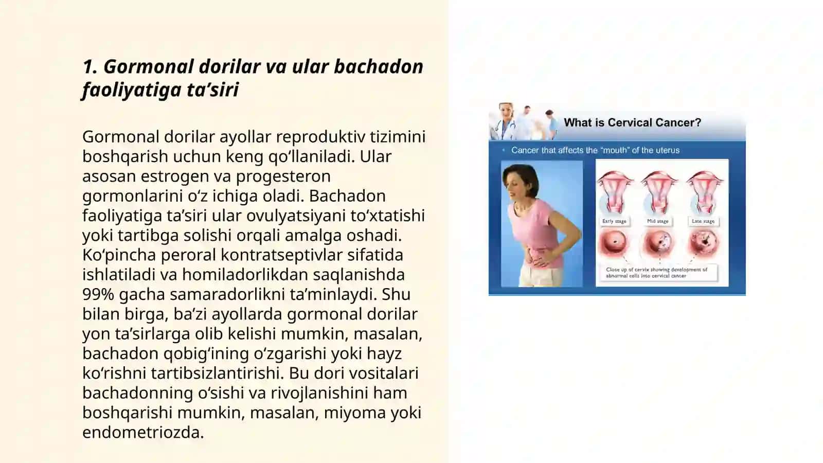 Bachadon faoliyatiga taʼsir etuvchi dorilar farmakologiyasi Nodir 3