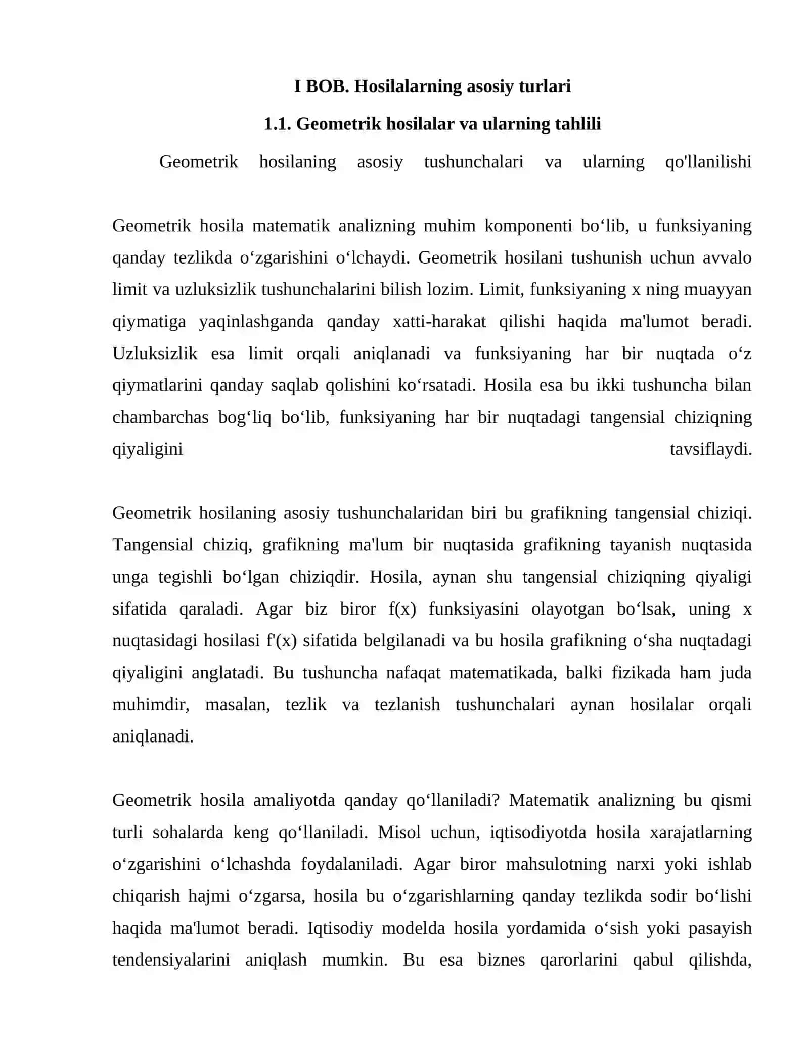Hosila matematikada 3