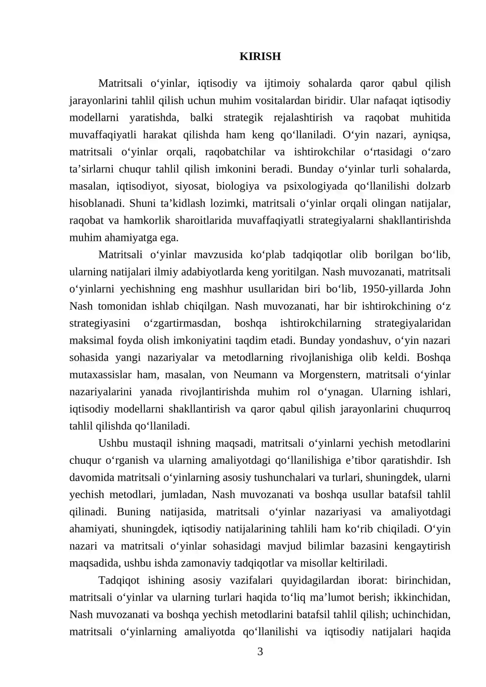 Matritsali o‘yinlarni yechish metodlari 3