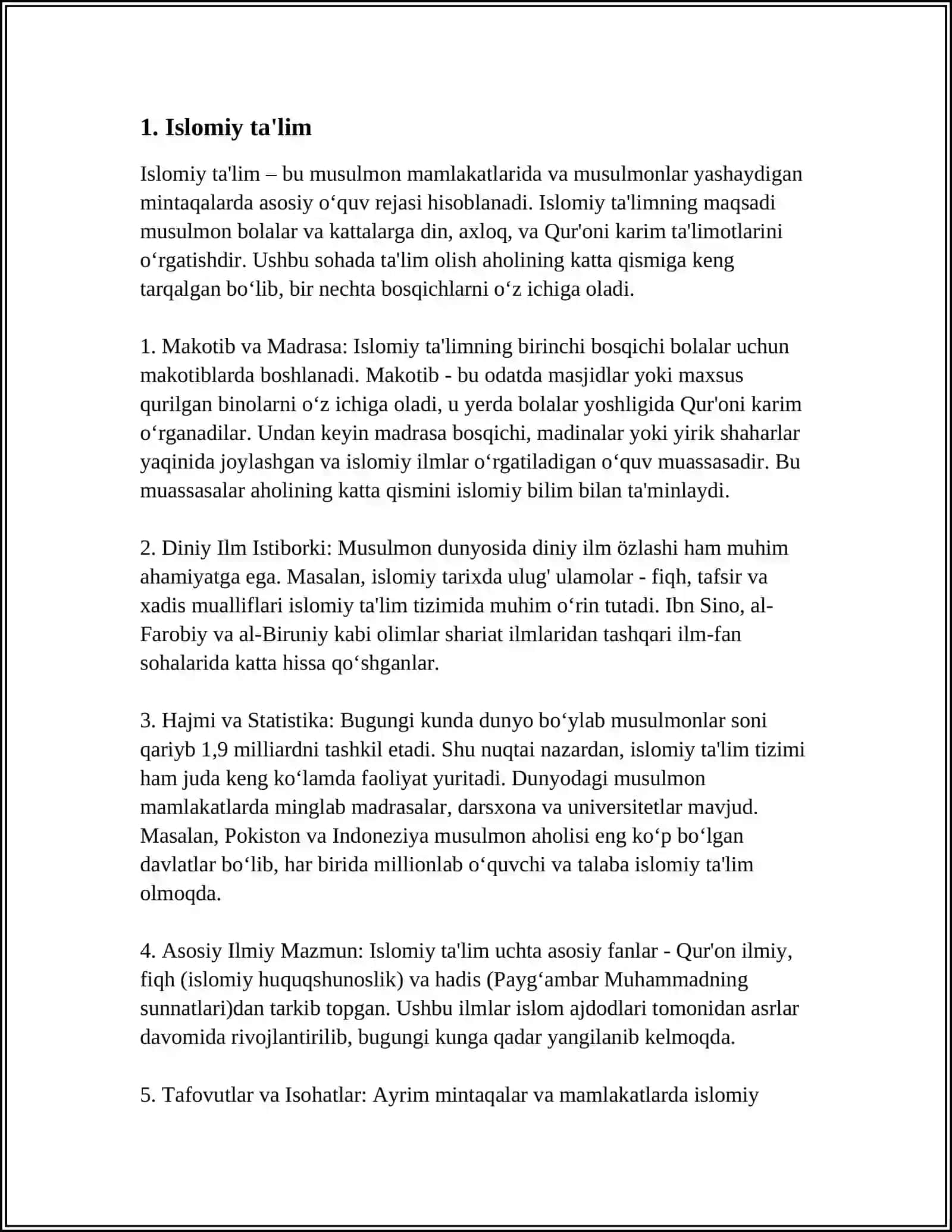 MUSTAQIL ISH Mavzu: OQITIW MAZMUNI 3