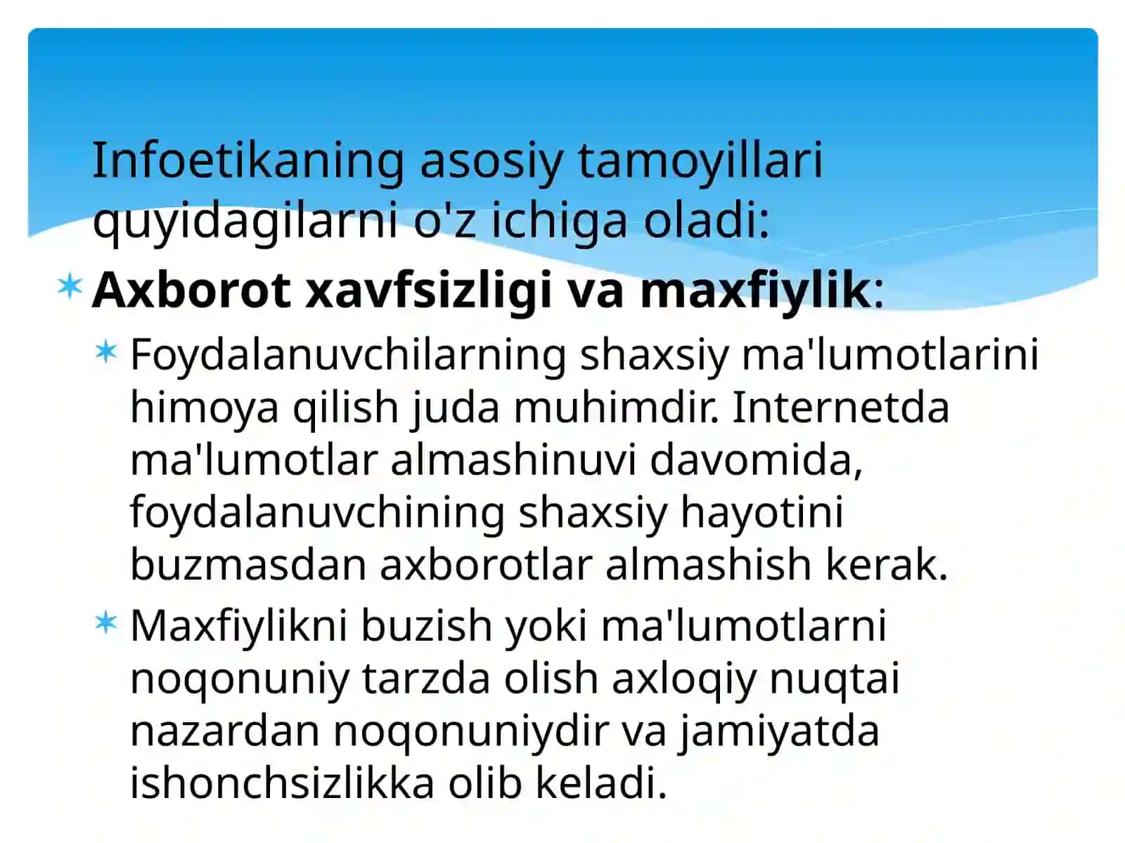 Tarmoq odob axloqi (Infoetika) 3