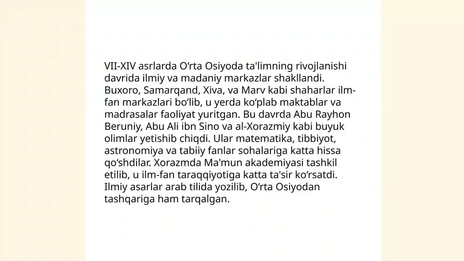 O 'rta Osiyoda tarbiya, maktab va pedagogik fikrlar 3