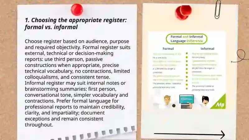 Formal vs. Informal language in Reports 3