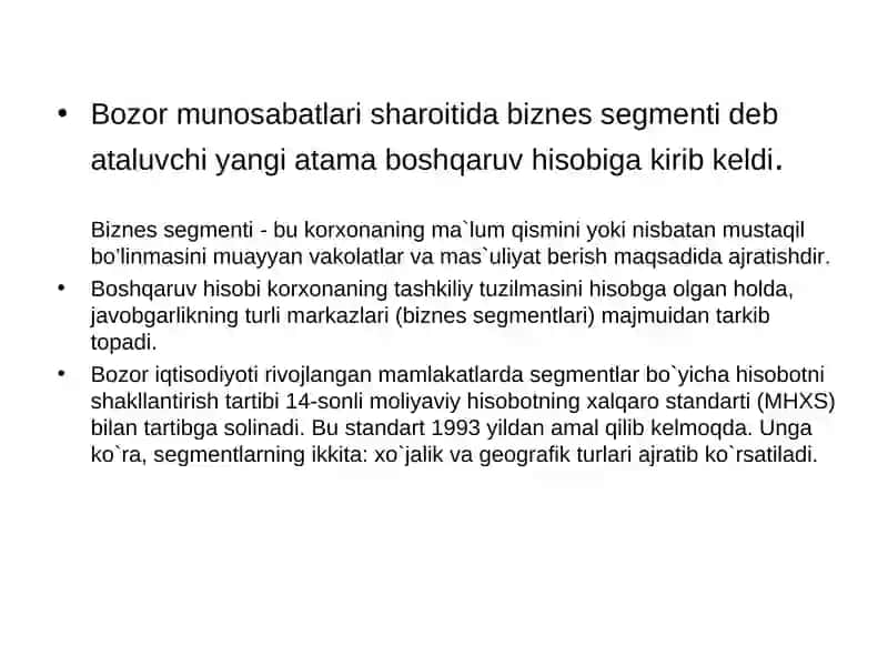 KORXONANING SEGMENTAR HISOBOTI 3