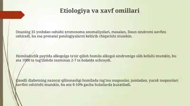 Ona qornida rivojlanish patologiyasi 3