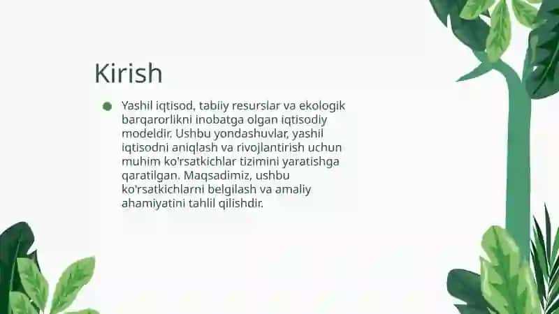 Yashil iqtisodni aniqlash bo'yicha yondashuvlar 3