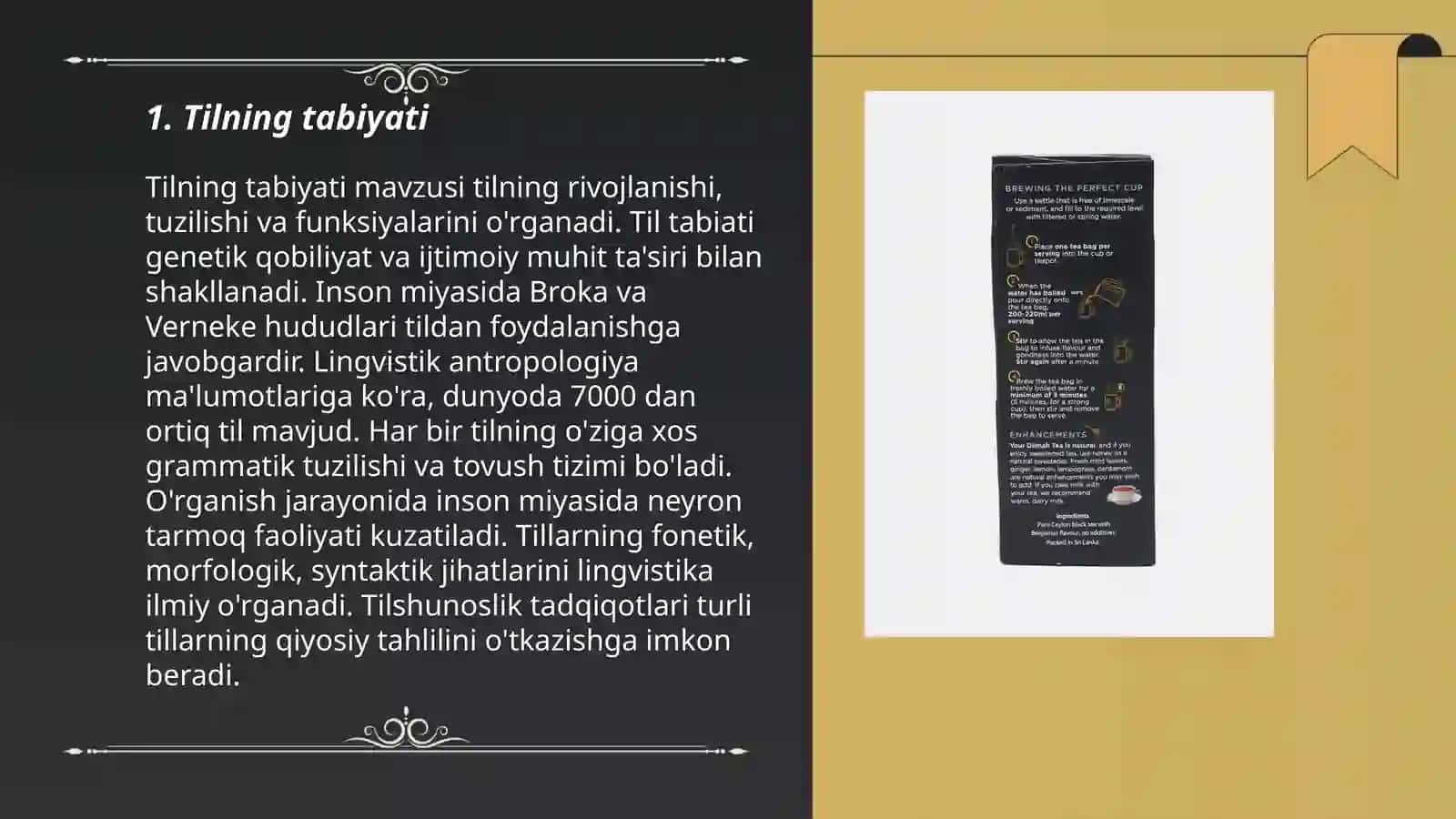 Tilning tabiyati va mohiyati tilning hissiy azolari va ruh bilan uzviy boĝliqligi 3