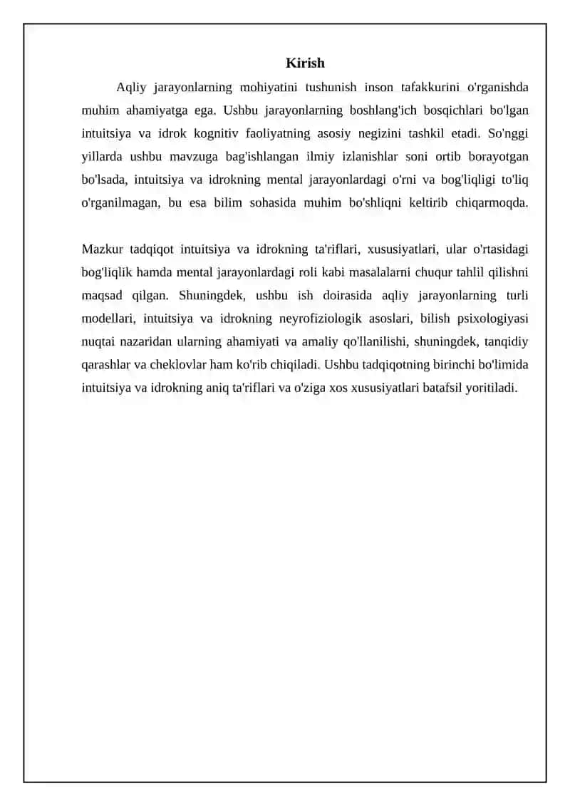 Sezgi va idrok psihik jarayonlarining boshlangʻich holati ikasi 3
