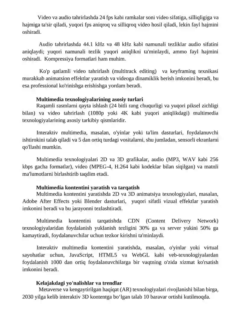 Kompyuter grafikasi va multimedia texnologiyalari 3