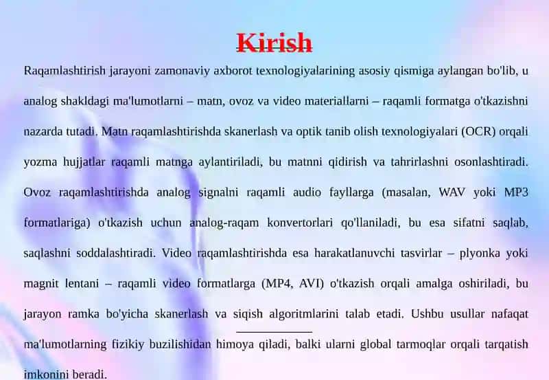 Raqamlashtirishning turli usullari 3