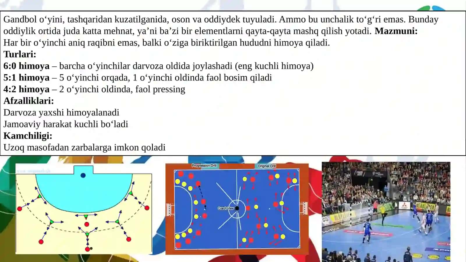 Gandbol oʻyinida himoya taktikasi 3