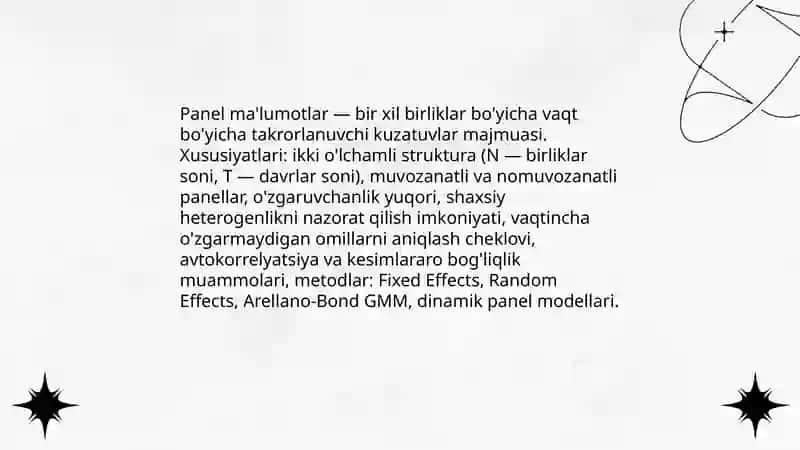 Panel, vaqtli va qismiy ma'lumotlari 3