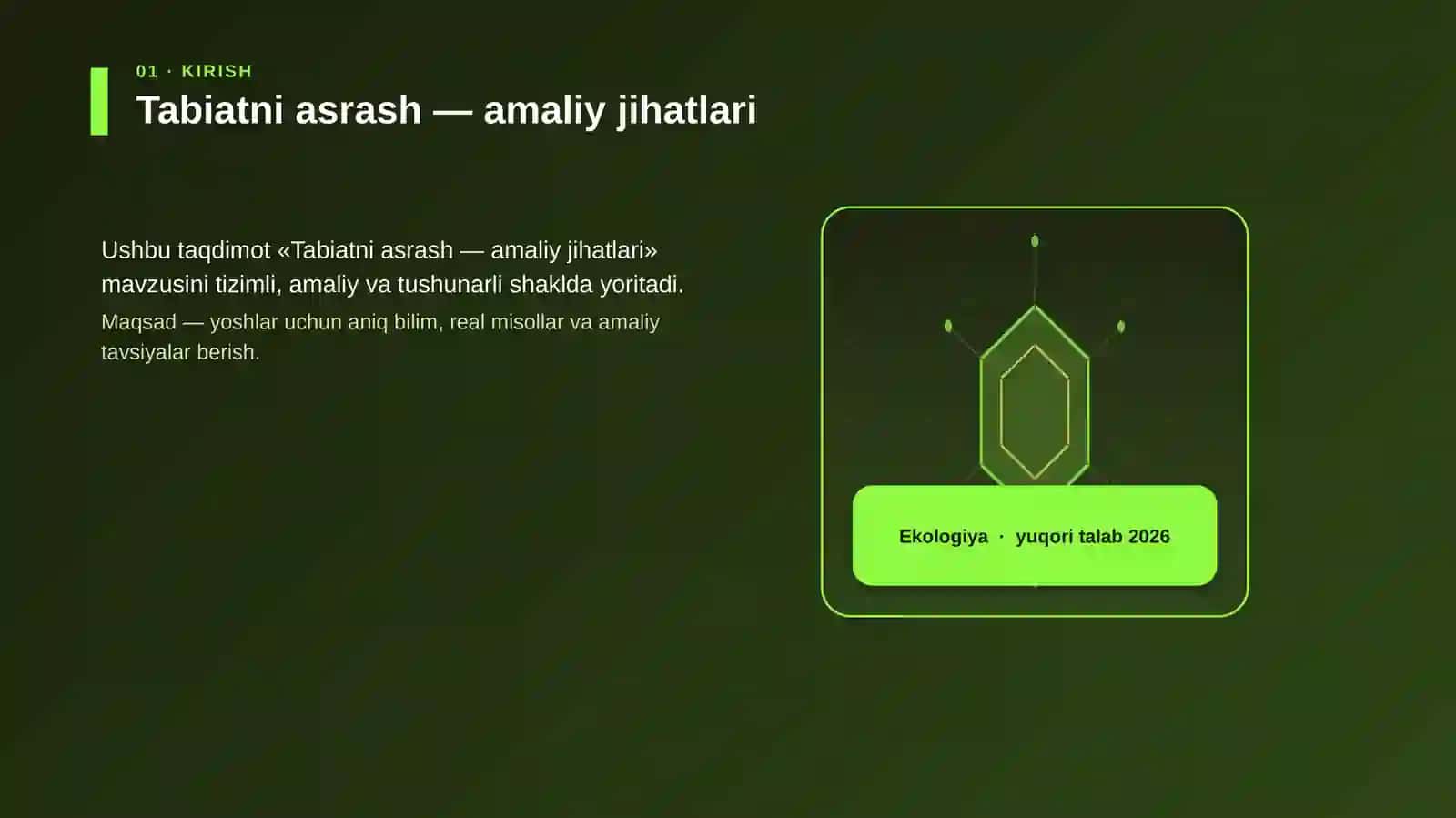 Tabiatni asrash — amaliy jihatlari 3