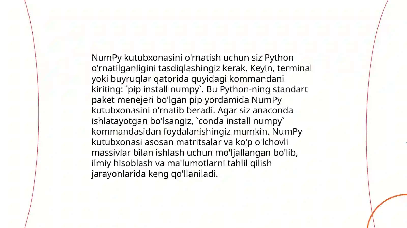 NumPy kutubxonasi bilan ishlash 3