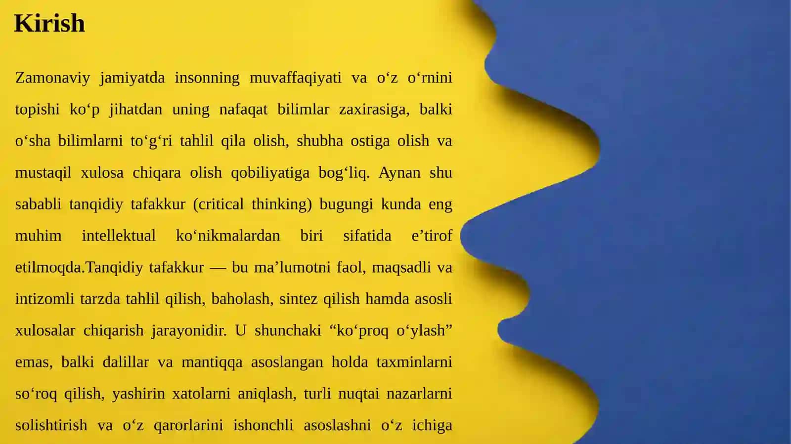 Tanqidiy tafakkurning shakllanishi 3