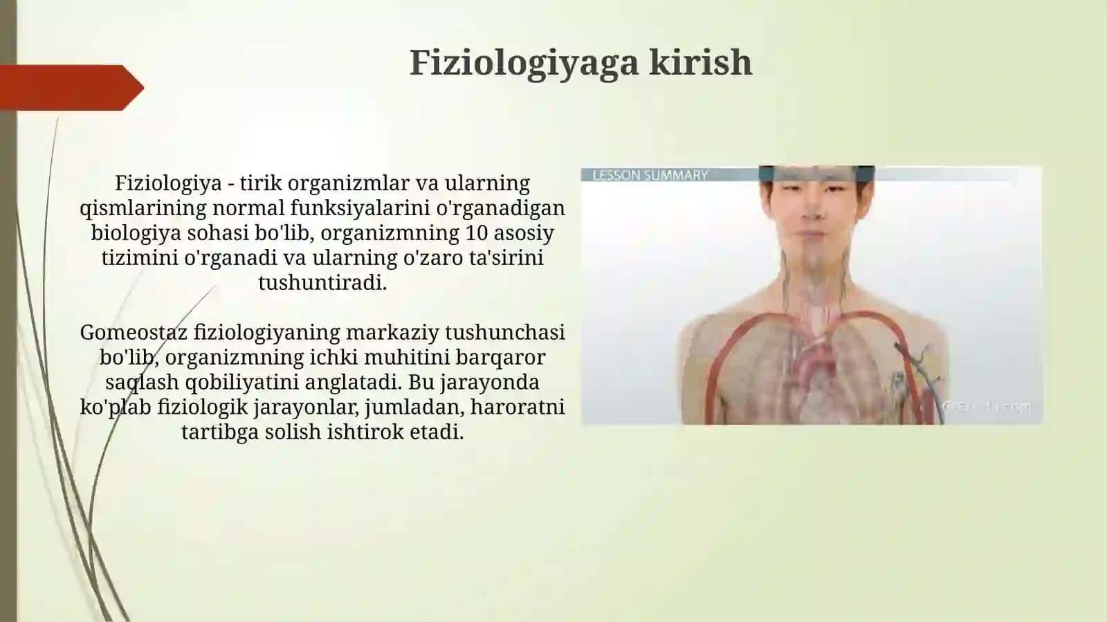 Fiziologiya faniga kirish.Qon aylanish tizimining fiziologik asoslari 3