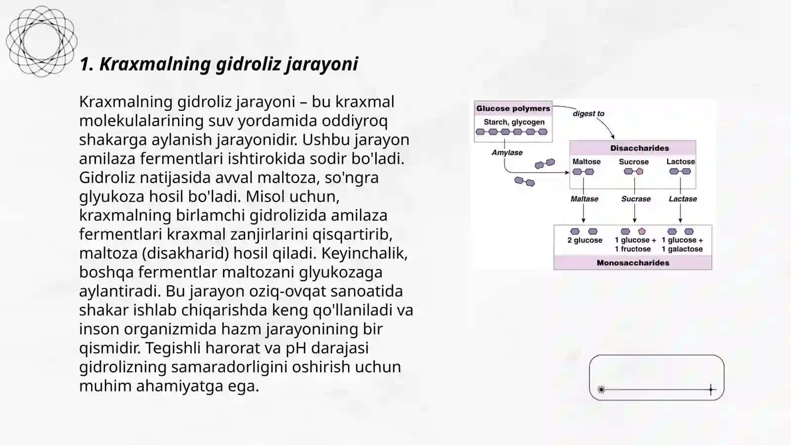 Kraxmalning gidrolizlanishiga sõlak tarkibidagi amilaza fermentini ta'siri 3
