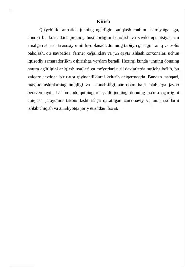 Donning natura og'irligini aniqlash jarayoni haqida 3