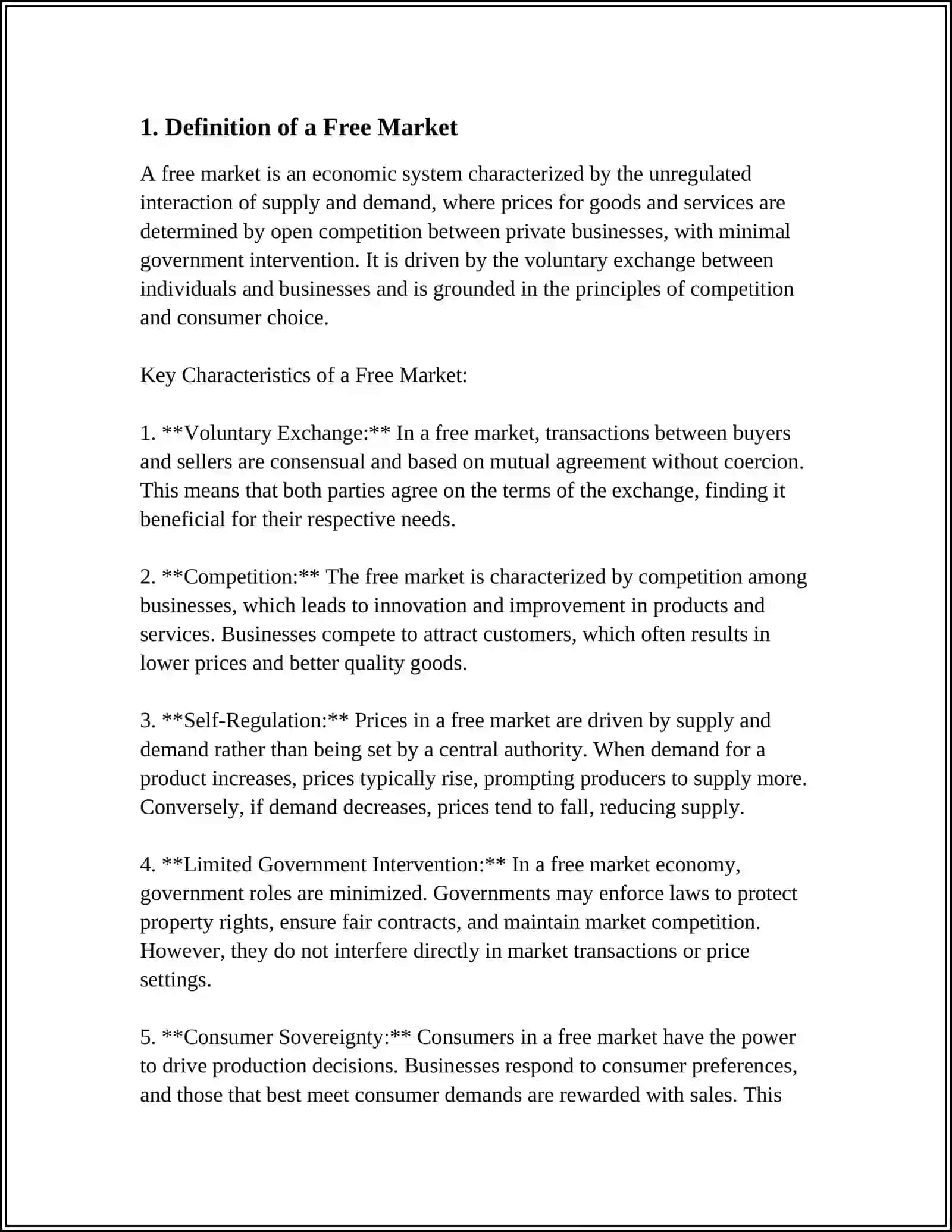 WHAT IS A FREE MARKET? 3