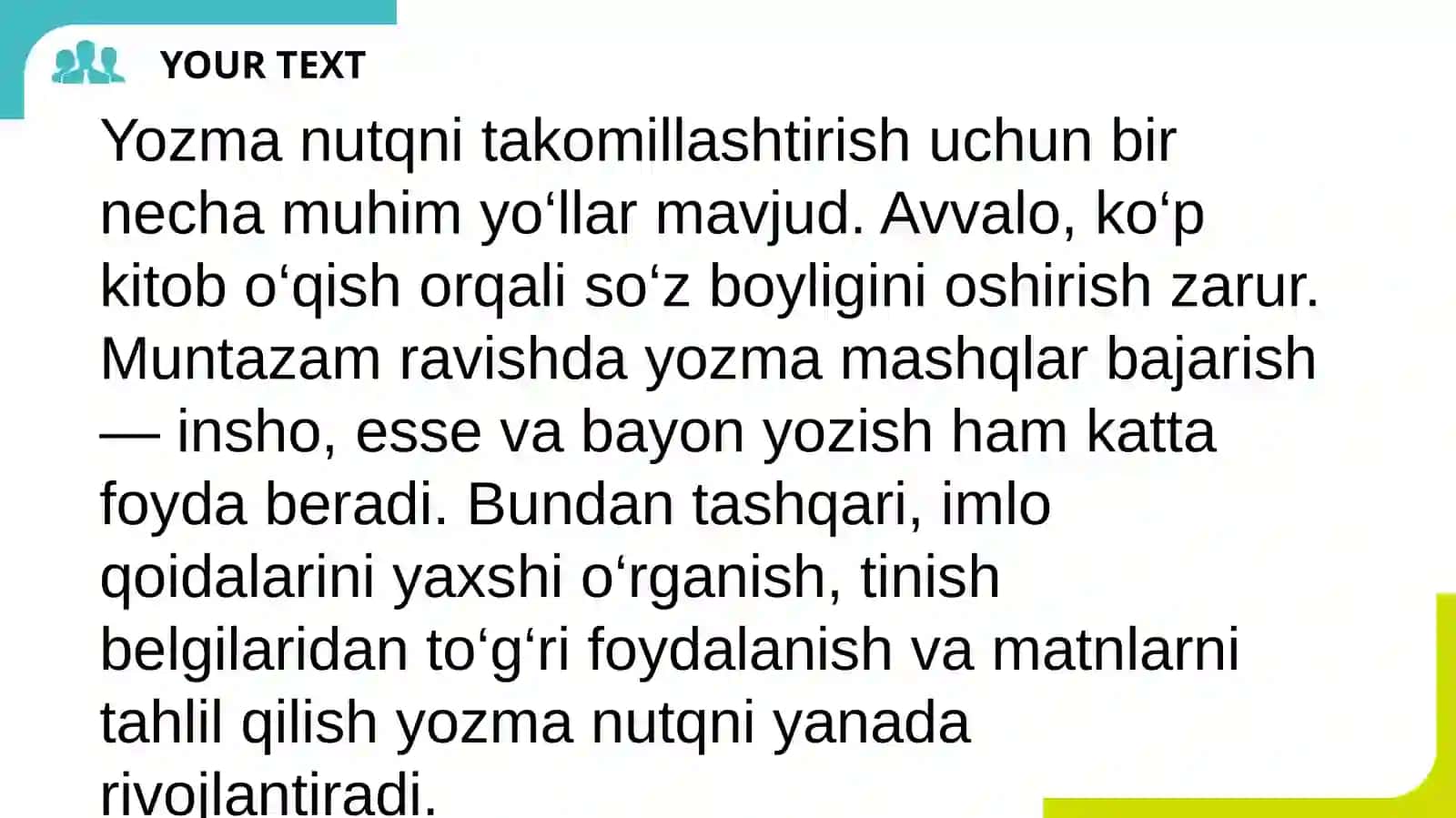 Yozma nutq va takomillashtirish yoʻllari 3