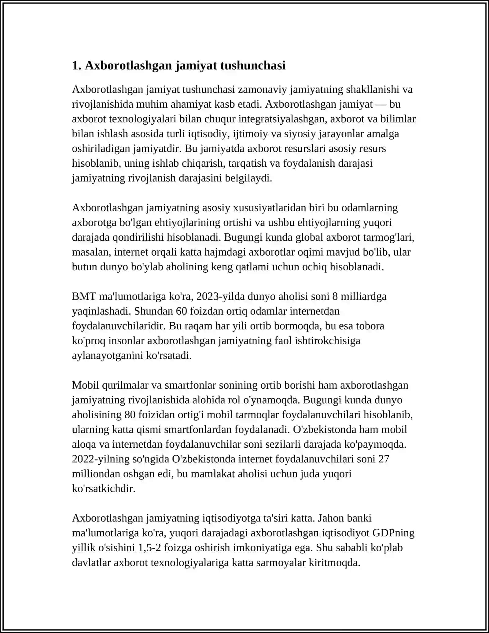 AXBOROTLASHGAN JAMIYAT VA UNING ISTIQBOLLARI (A.TOYNBI, E.TOFFLER ASARLARI ASOSIDA) 3