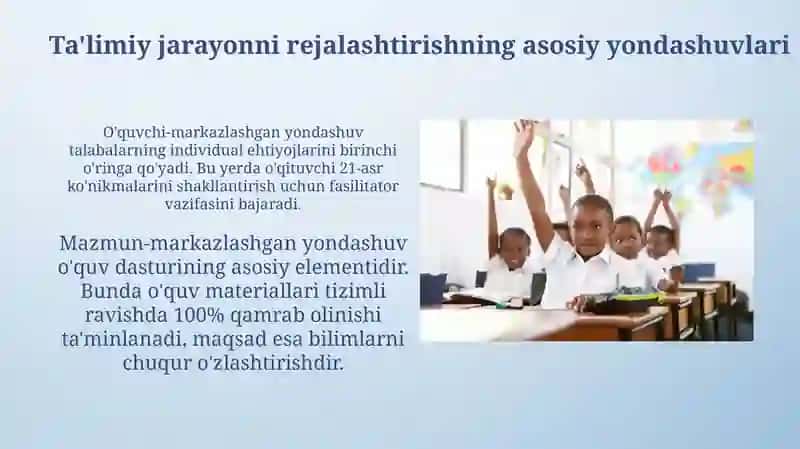 Ta'limiy jarayonni rejalashtirishning asosiy yondashuvlari 3