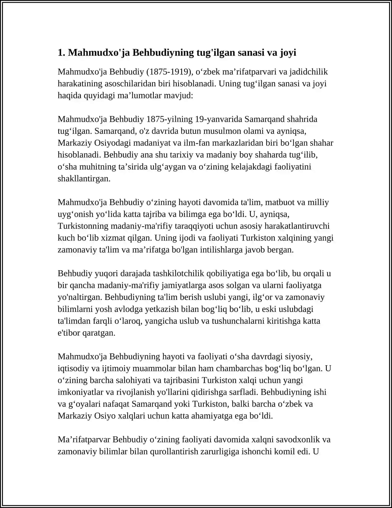 Mahmudxo'ja Behbudiyning hayoti va ijodi 3