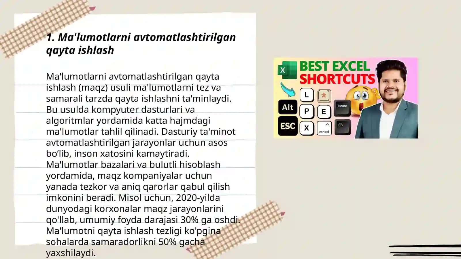 Ma'lumotlarni avtomatlashtirilgan qayta ishlash 3