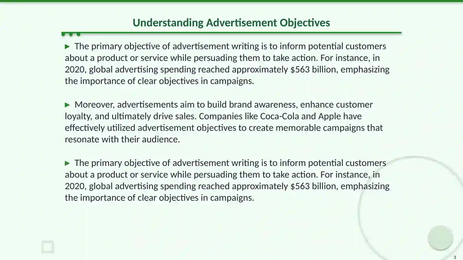 Advertisement Writing 3
