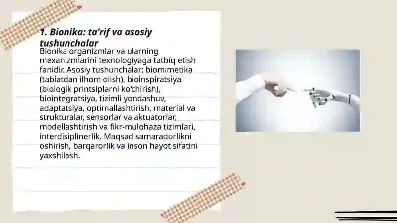 Bionika asoslari va uni inson hayotidagi o'rni 3