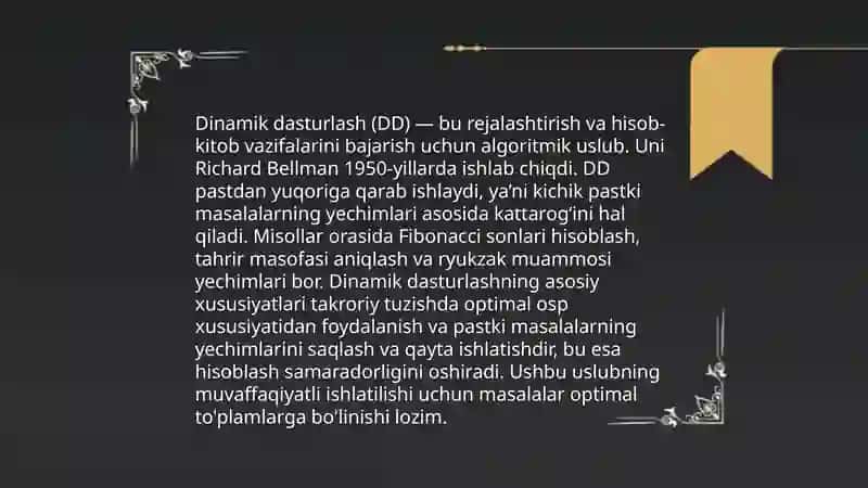 Dinamik dasturlash 3