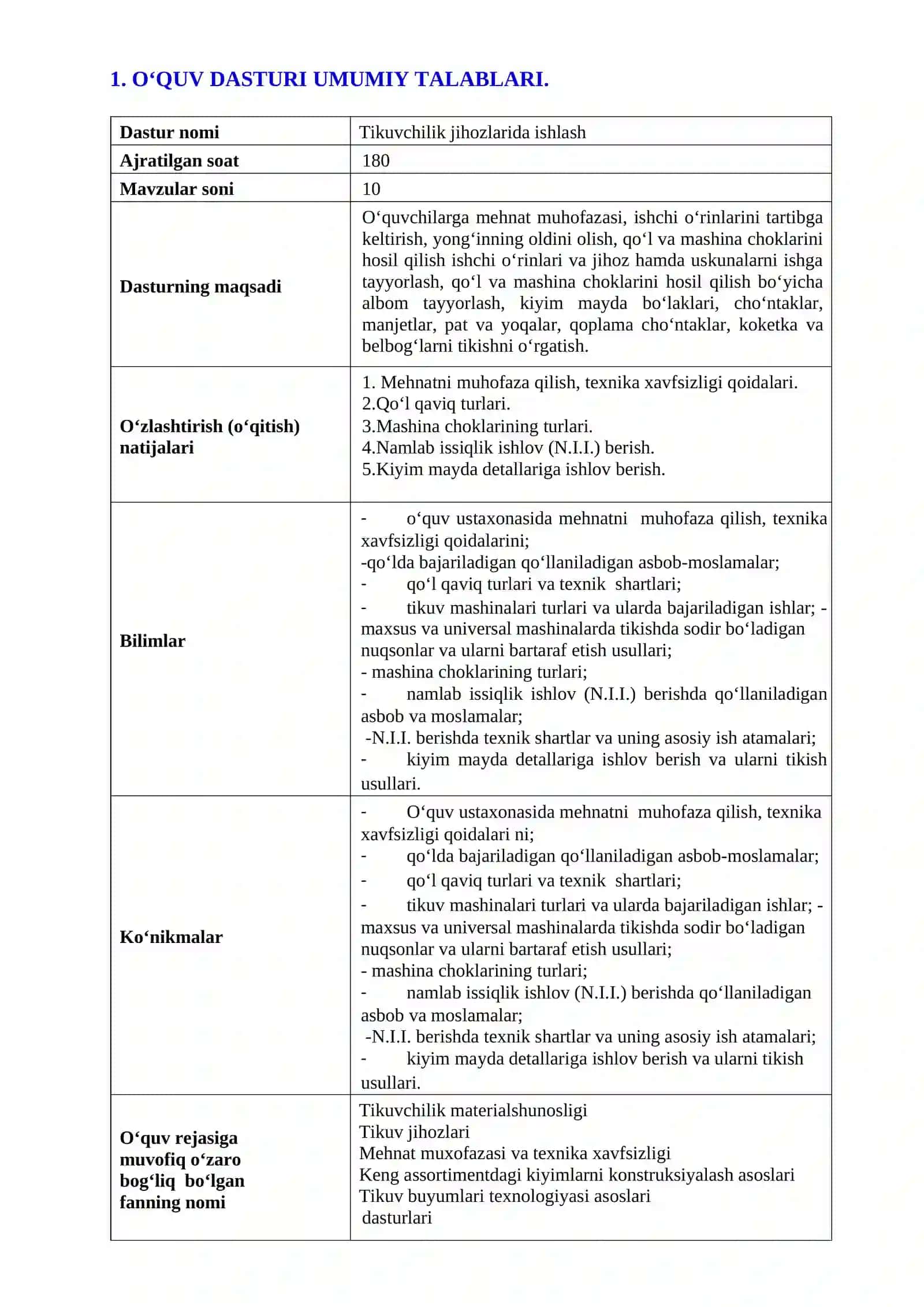 TIKUVCHILIK JIHОZLАRIDА ISHLАSH O‘QUV AMALIYOTIDAN O'QITISH MATERIALLARI 3