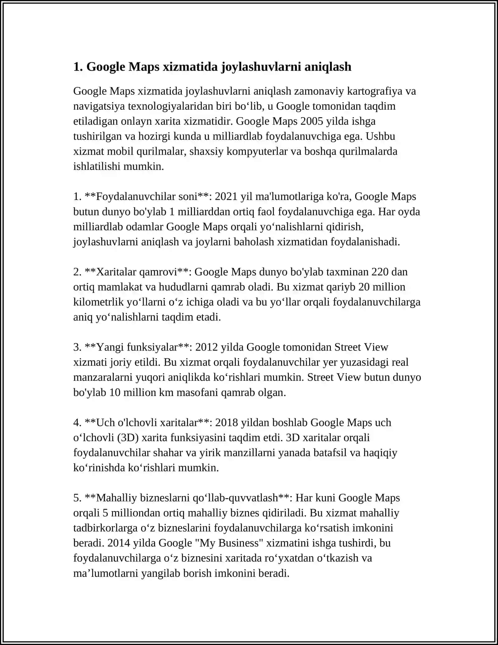 GOOGLE MAPS XIZMATI 3