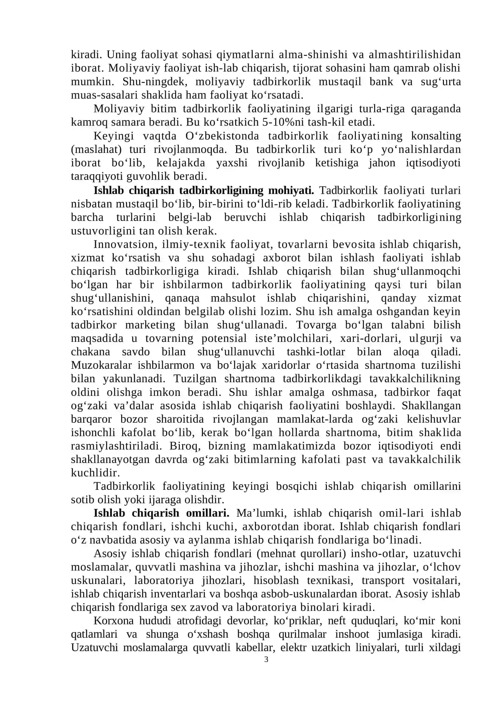 KICHIK BIZNES VA TADBIRKORLIK FAOLIYATINING TURLARI VA SHAKLLARI 3