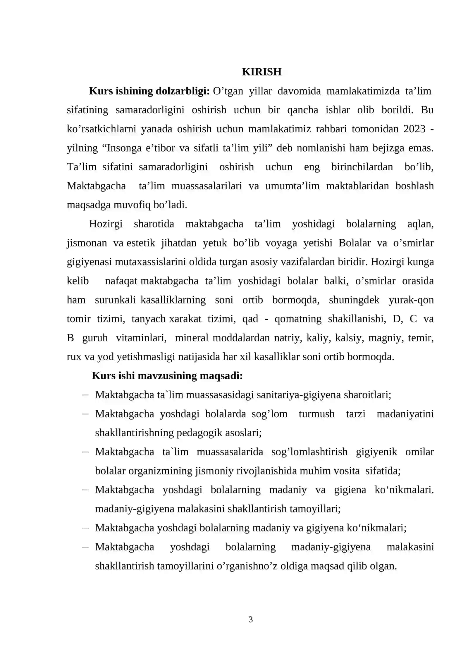 Maktabgacha taʼlim muassasalarida sanitar epidemiologik rejimni taʼminlash sanitariya qoida va meʼyorlari KURS ISHI 3