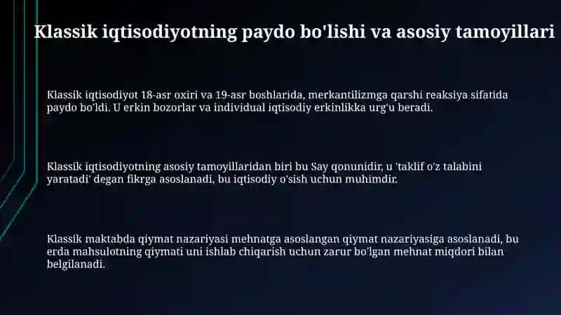 Klassik iqtisodning vujudga kelishi 3