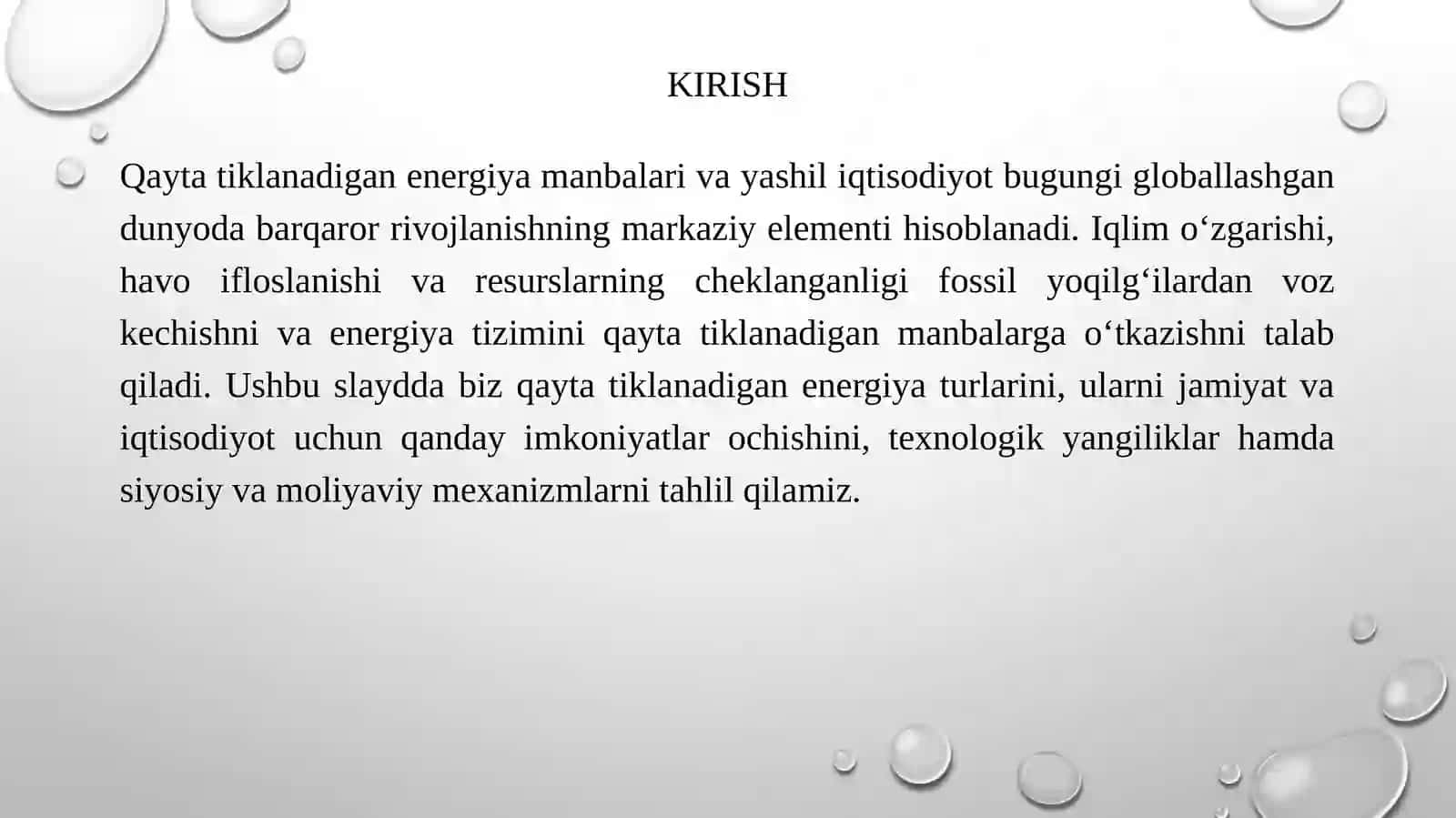Qayta tiklanadigan energiya manbalar va yashil iqtisodiyot 3