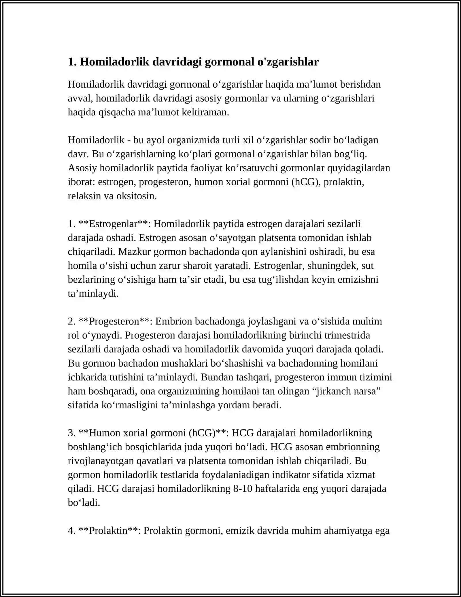 HOMILADORLIK PATOLOGIK KECHSHN O'RGANISH 3