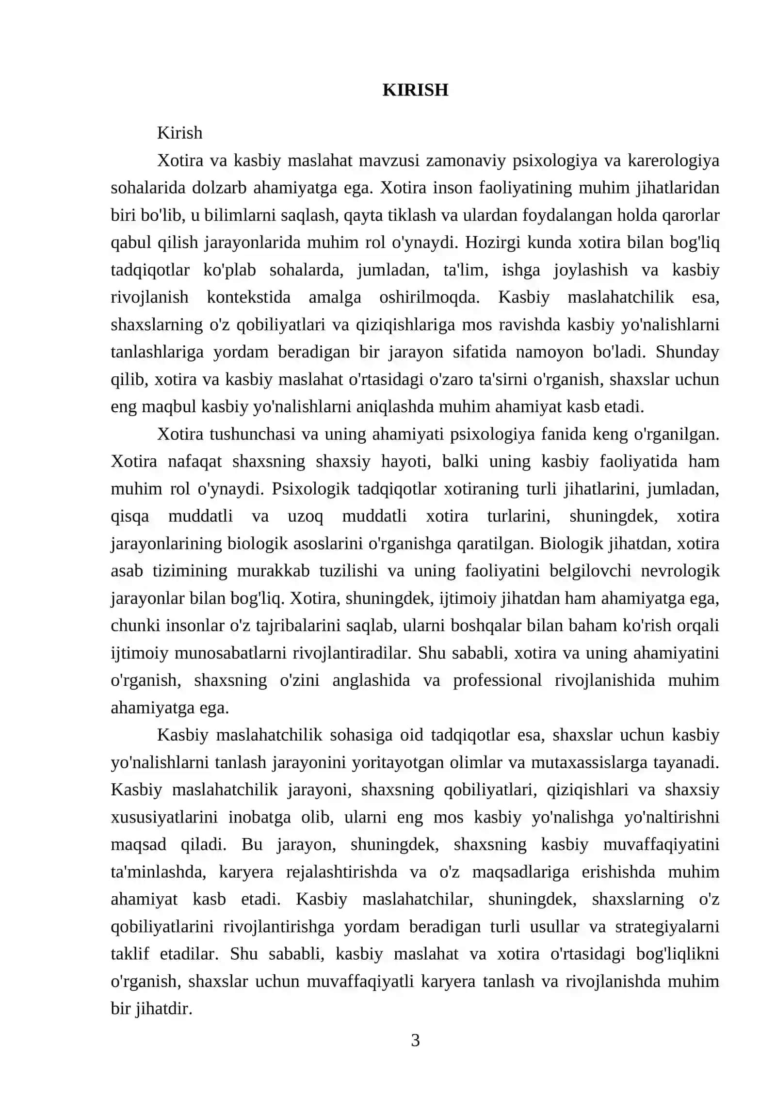 Xotira Va Kasbiy Maslahat 3