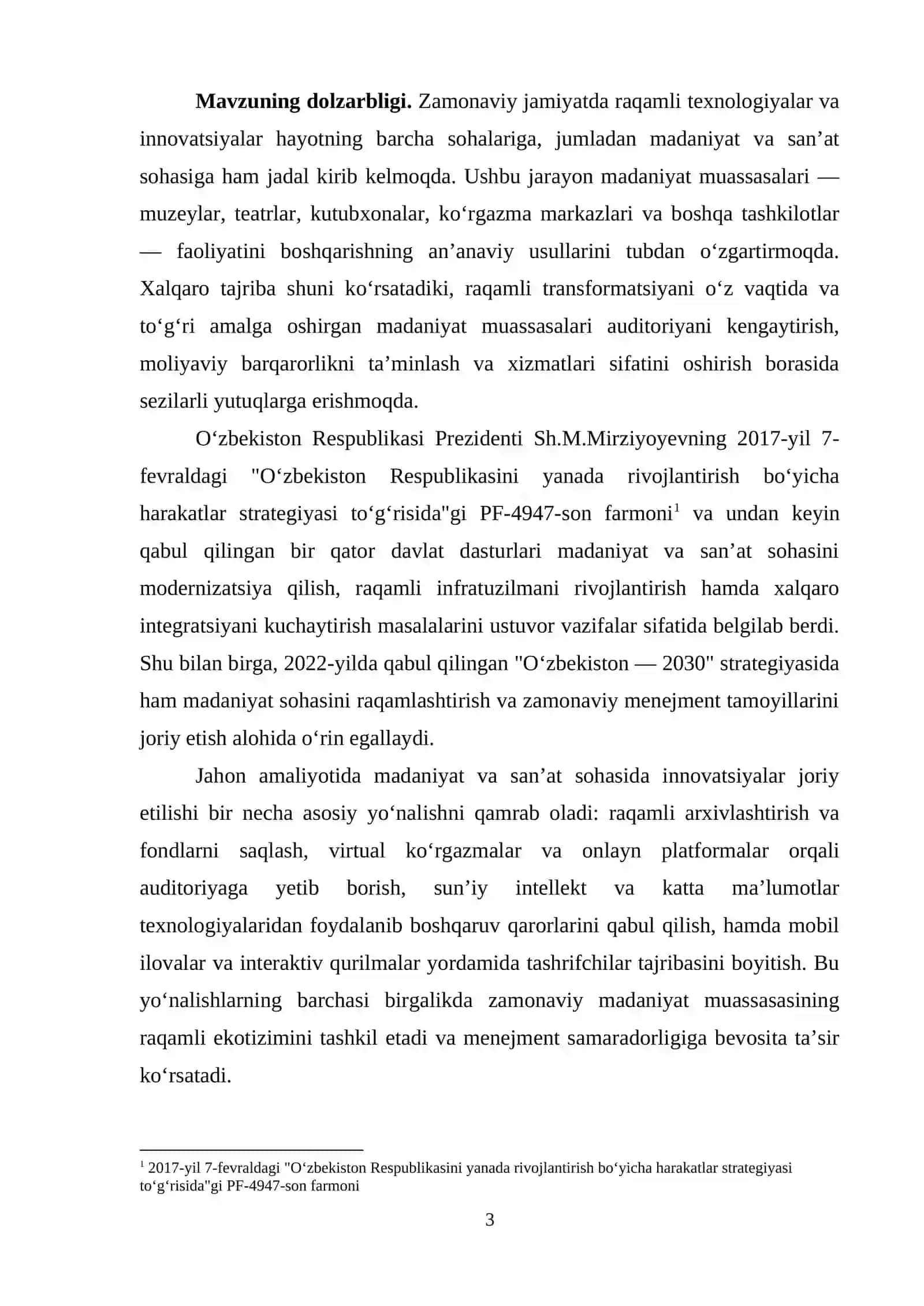 MADANIYAT VA SAN’ATDA INNOVATSIYALAR VA RAQAMLI TEXNOLOGIYALARNING MENEJMENTGA TA’SIRI 3