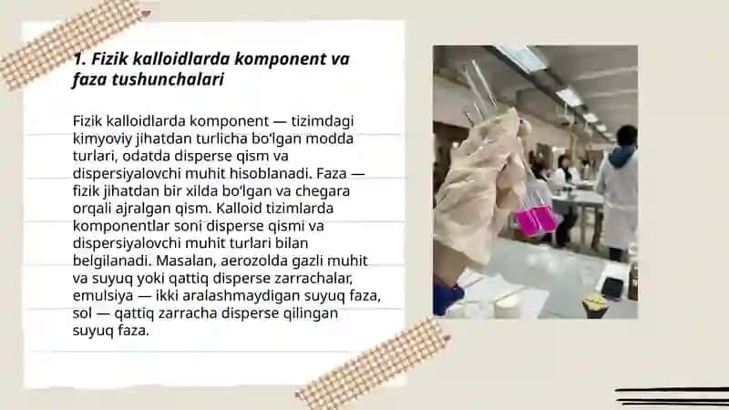 Fizik kalloid kimyoda komponentlar soni va erkinlik darajasi tushunchalari 3