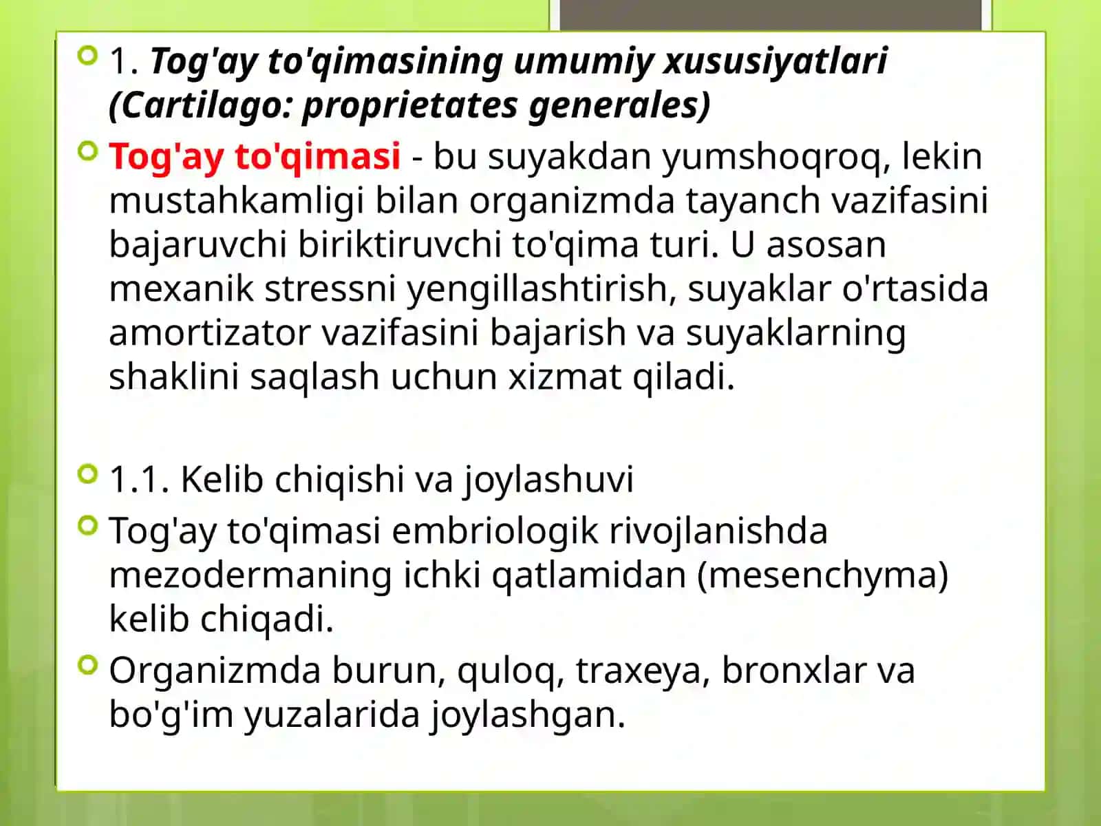 Tog’ay va suyakto’qimlari 3